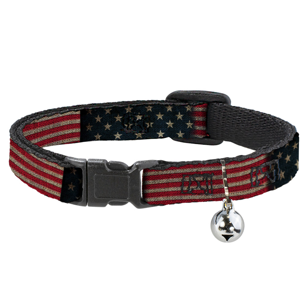 Cat Collar Breakaway - Vintage US Flag Stretch Breakaway Cat Collars Buckle-Down   