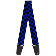 Guitar Strap - Checker Black Neon Blue Guitar Straps Buckle-Down   