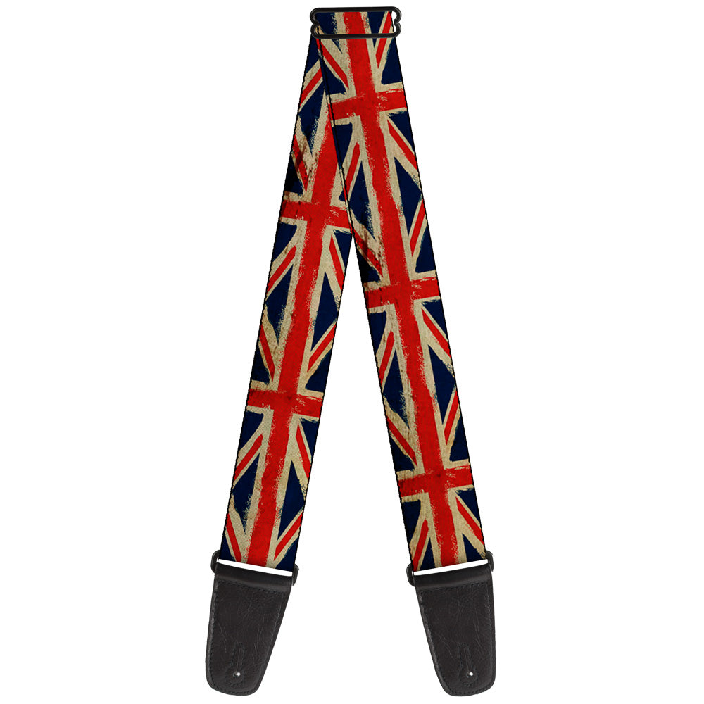 Guitar Strap - United Kingdom Flags Distressed Painting Guitar Straps Buckle-Down   