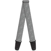 Guitar Strap - Square Lines White Black Guitar Straps Buckle-Down   