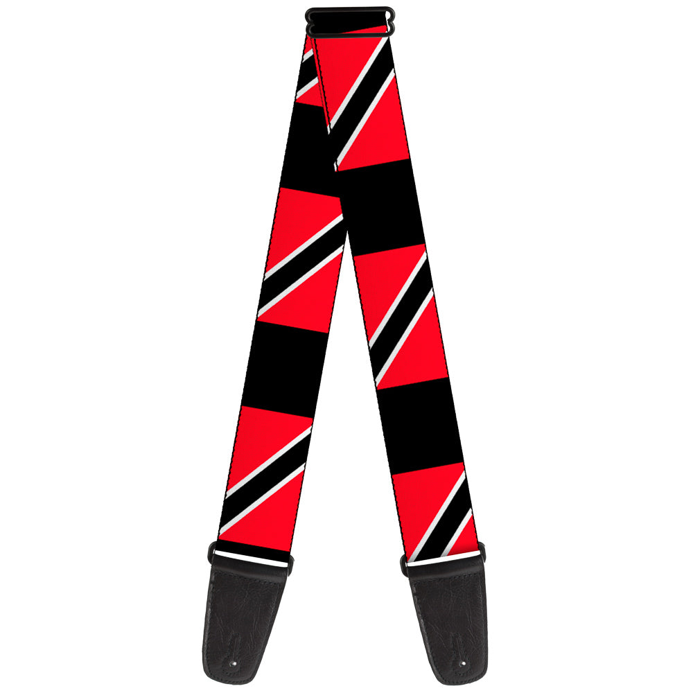 Guitar Strap - Trinidad & Tobaga Flags Black Block Guitar Straps Buckle-Down   