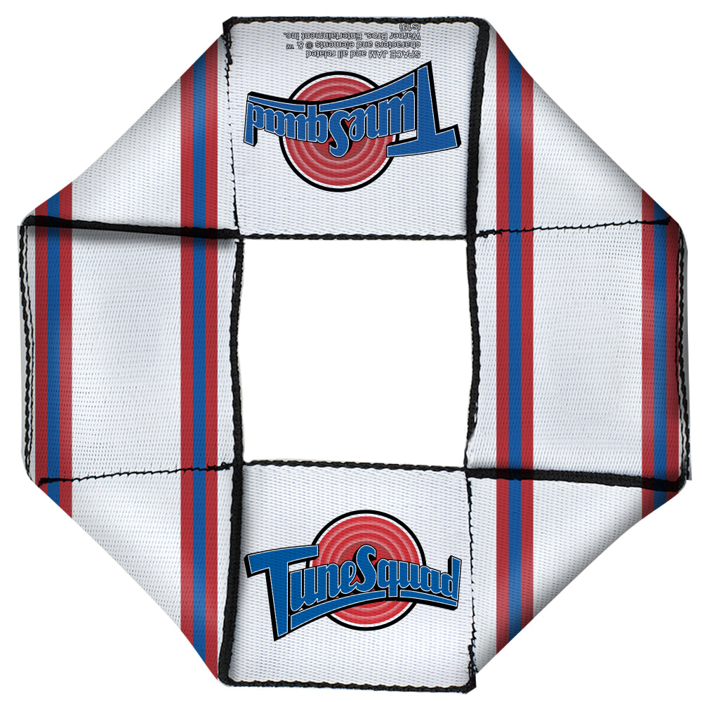 Dog Toy Squeaky Octagon Flyer - Space Jam TUNE SQUAD Logo Stripe White Red Blue Dog Toy Squeaky Octagon Flyer Looney Tunes   