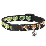 Cat Collar Breakaway - Peace Hearts Repeat Fill Black Rainbow Breakaway Cat Collars Buckle-Down   