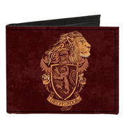 Canvas Bi-Fold Wallet - GRYFFINDOR Lion Crest + DETERMINATION BRAVERY COURAGE Banner Burgundy Reds Golds Canvas Bi-Fold Wallets Harry Potter Default Title