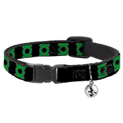 Cat Collar Breakaway - Green Lantern Logo Black Green Breakaway Cat Collars DC Comics   