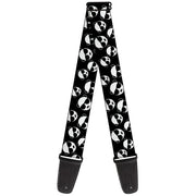 Guitar Strap - Multi Panda w Sunglasses Black White Guitar Straps Buckle-Down   