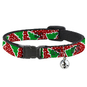 Cat Collar Breakaway - Christmas Trees Stars Red White Green Breakaway Cat Collars Buckle-Down   