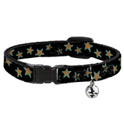Cat Collar Breakaway - Multi Stars Black Leopard Baby Blue Outline Breakaway Cat Collars Buckle-Down   