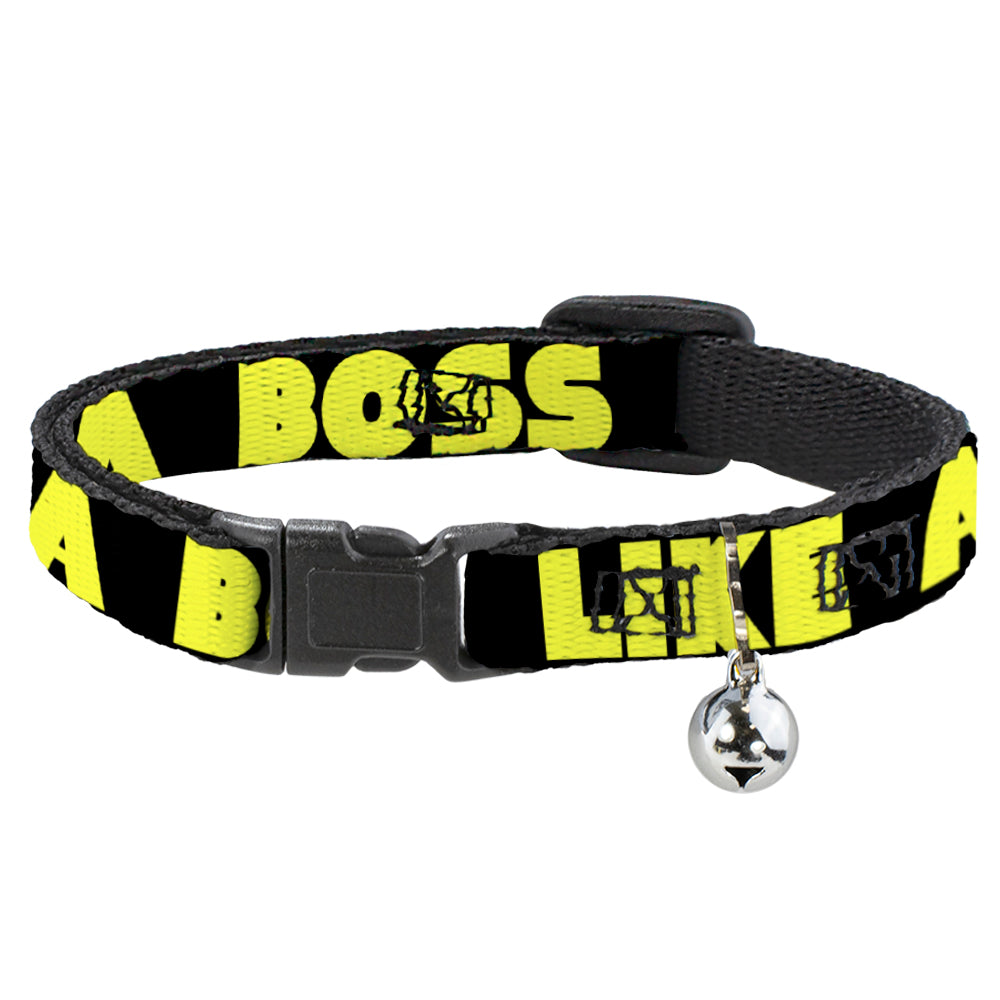 Cat Collar Breakaway - LIKE A BOSS Black Yellow Breakaway Cat Collars Buckle-Down   