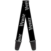 Guitar Strap - VENICE Old English Black White Guitar Straps Buckle-Down   