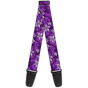 Guitar Strap - Hibiscus Collage Purple Shades Guitar Straps Buckle-Down   