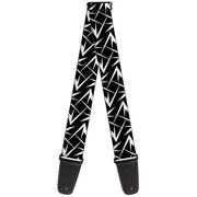 Guitar Strap - Spikes Scattered Black White Guitar Straps Buckle-Down   