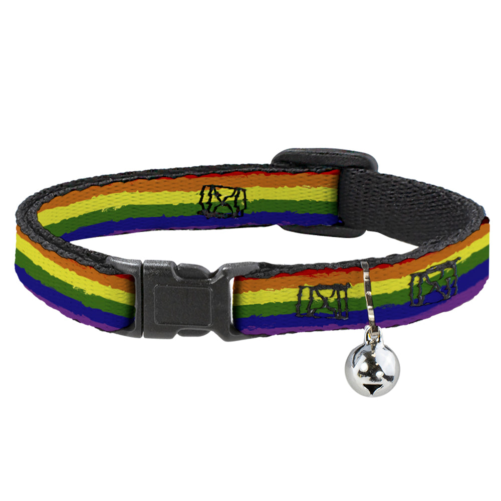 Cat Collar Breakaway - Rainbow Stripe Painted Breakaway Cat Collars Buckle-Down   