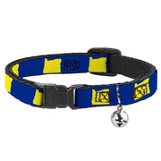 Cat Collar Breakaway - Oregon State Silhouette Blue Yellow Breakaway Cat Collars Buckle-Down   