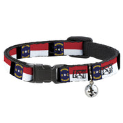 Cat Collar Breakaway - North Carolina Flag Black Breakaway Cat Collars Buckle-Down   