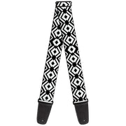 Guitar Strap - Aztec2 White Black Guitar Straps Buckle-Down   
