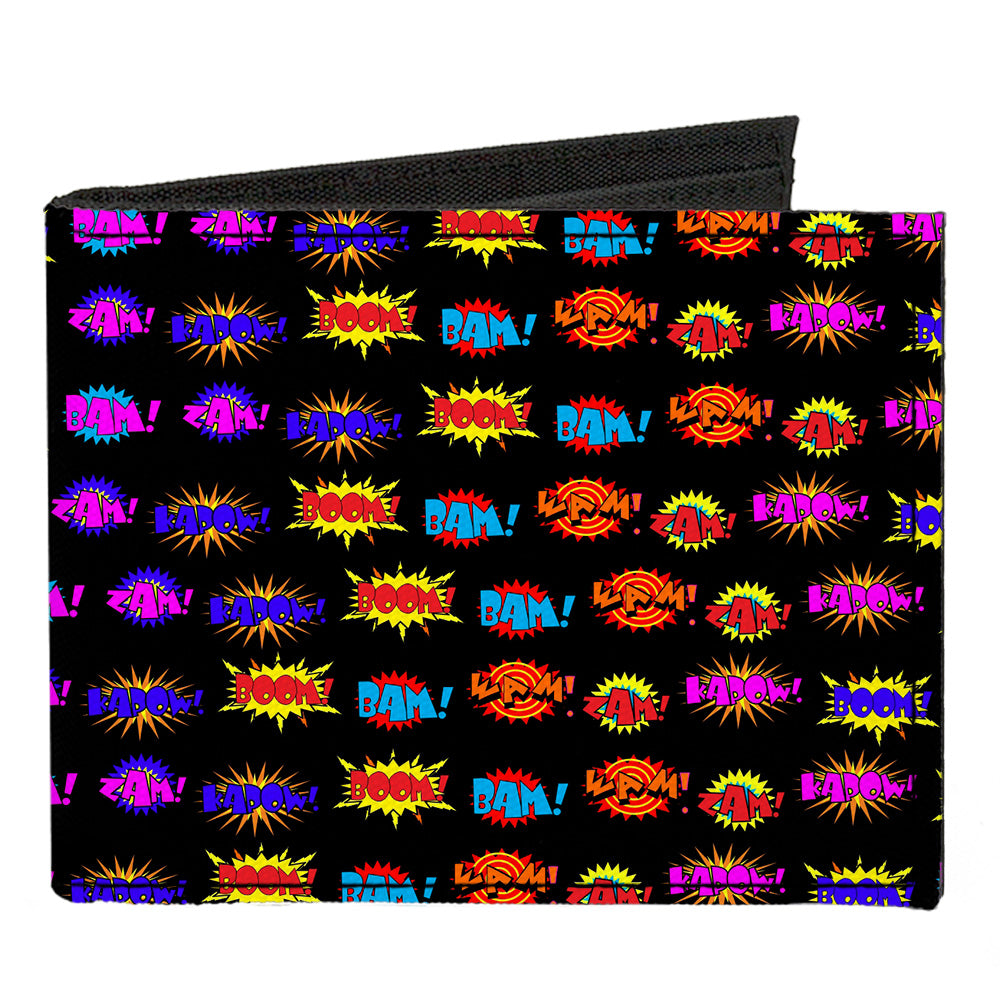 Canvas Bi-Fold Wallet - Sound Effects Black Multi Color Canvas Bi-Fold Wallets Buckle-Down   