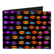 Canvas Bi-Fold Wallet - Sound Effects Black Multi Color Canvas Bi-Fold Wallets Buckle-Down   