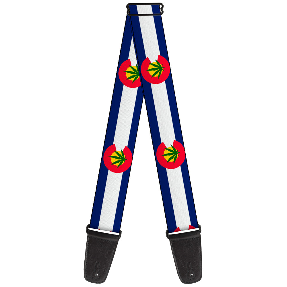 Guitar Strap - Colorado Flag Marijuana Leaf Guitar Straps Buckle-Down   