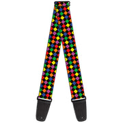 Guitar Strap - Diamonds Black Multi Neon Guitar Straps Buckle-Down   