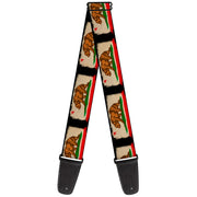 Guitar Strap - California Flag Distressed Painting Blocks Guitar Straps Buckle-Down   
