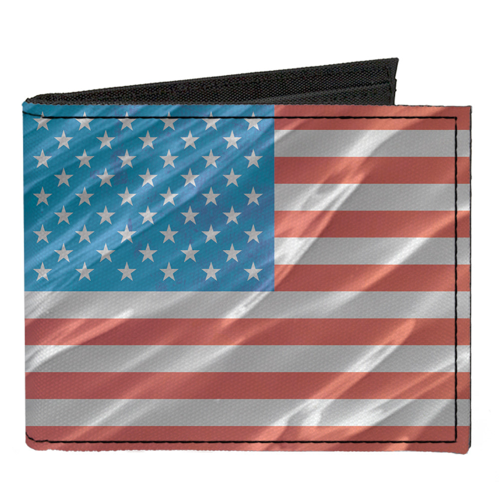 Canvas Bi-Fold Wallet - American Flag Waving – Buckle-Down