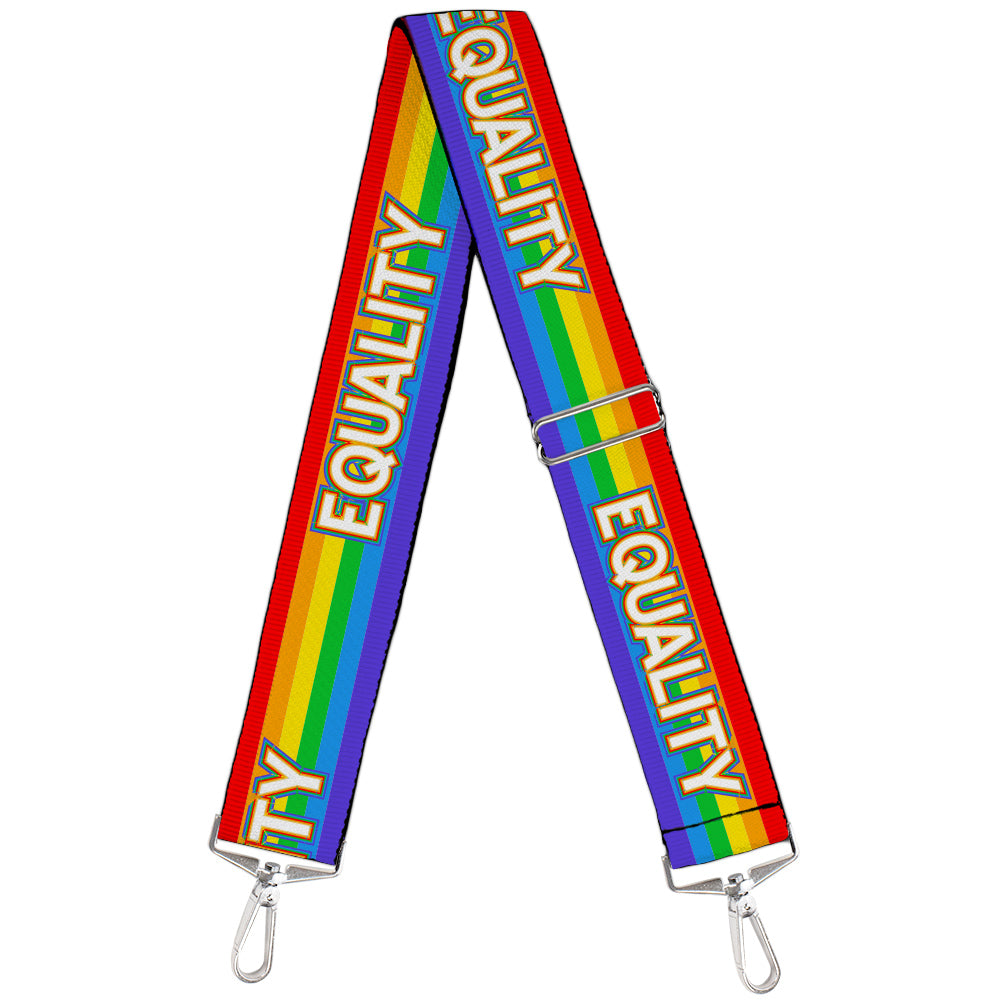 Purse Strap - EQUALITY Stripe Rainbow White Purse Straps Buckle-Down   