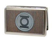 Business Card Holder - LARGE - Green Lantern Logo Marquetry Black Walnut Metal Metal ID Cases DC Comics   