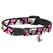 Cat Collar Breakaway - Penguins w Cupcakes Fuchsia Purple White Breakaway Cat Collars Buckle-Down   