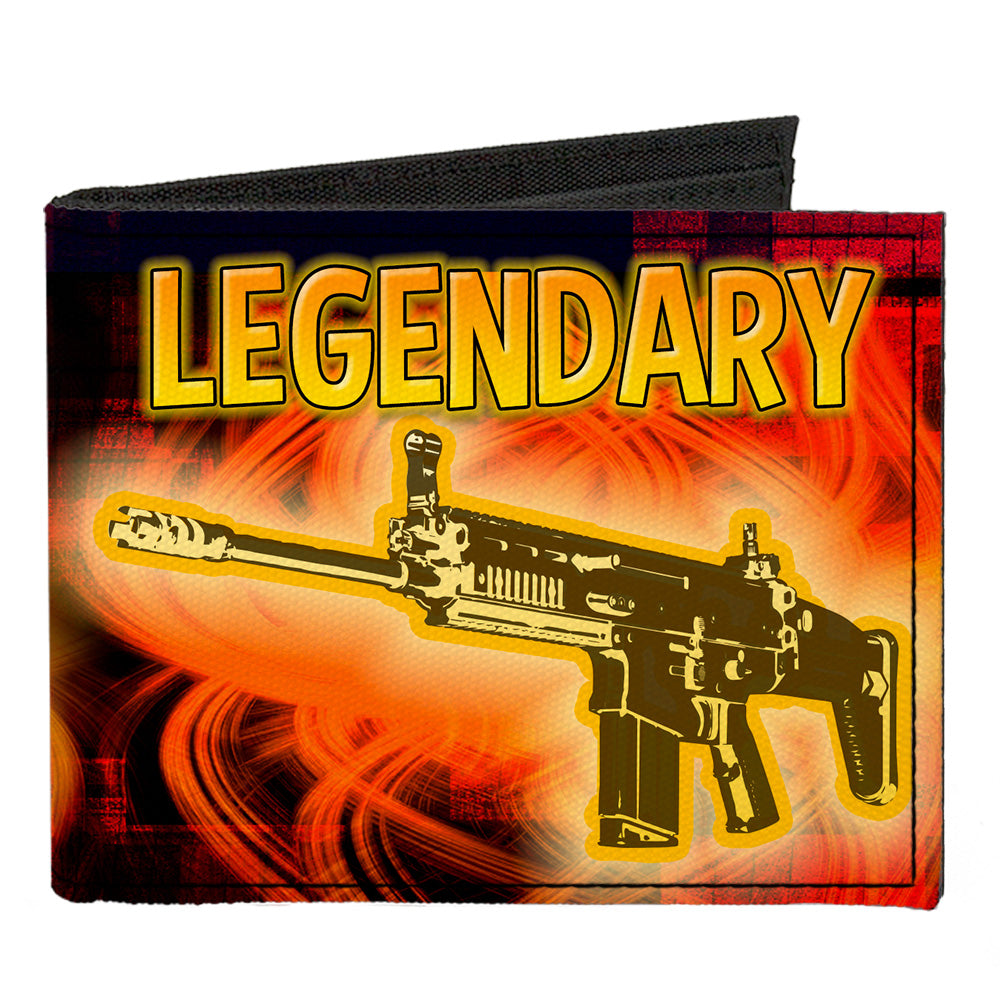 Canvas Bi-Fold Wallet - LEGENDARY AR Flames Black Oranges Yellows Canvas Bi-Fold Wallets Buckle-Down   