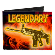 Canvas Bi-Fold Wallet - LEGENDARY AR Flames Black Oranges Yellows Canvas Bi-Fold Wallets Buckle-Down   