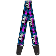 Guitar Strap - Crown Princess Oval Black Turquoise Guitar Straps Buckle-Down   