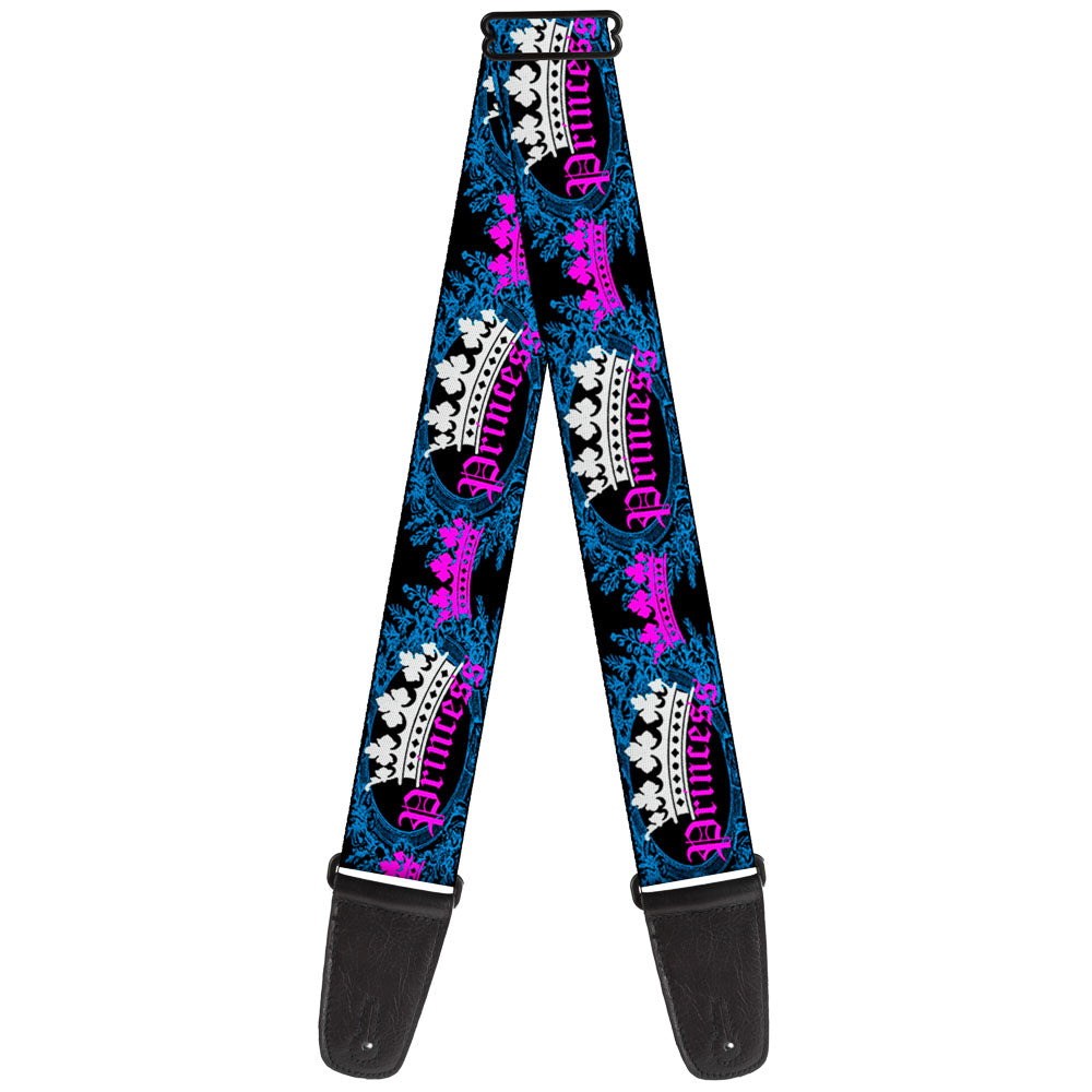 Guitar Strap - Crown Princess Oval Black Turquoise Guitar Straps Buckle-Down   