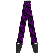 Guitar Strap - Diagonal Stripes Black Purple Guitar Straps Buckle-Down   