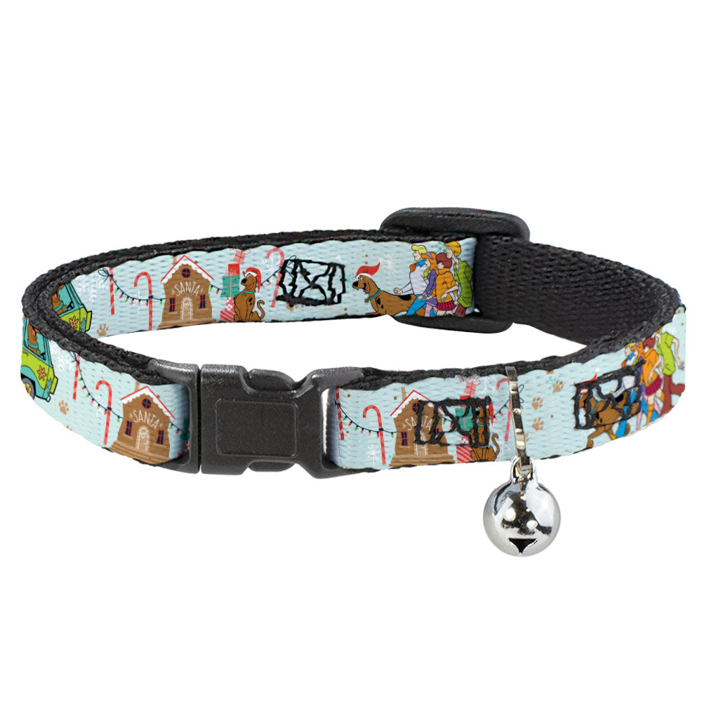 Cat Collar Breakaway with Bell - Scooby Doo Holiday Scenes and Icons Baby Blue Breakaway Cat Collars Scooby Doo   