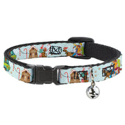 Cat Collar Breakaway with Bell - Scooby Doo Holiday Scenes and Icons Baby Blue Breakaway Cat Collars Scooby Doo   