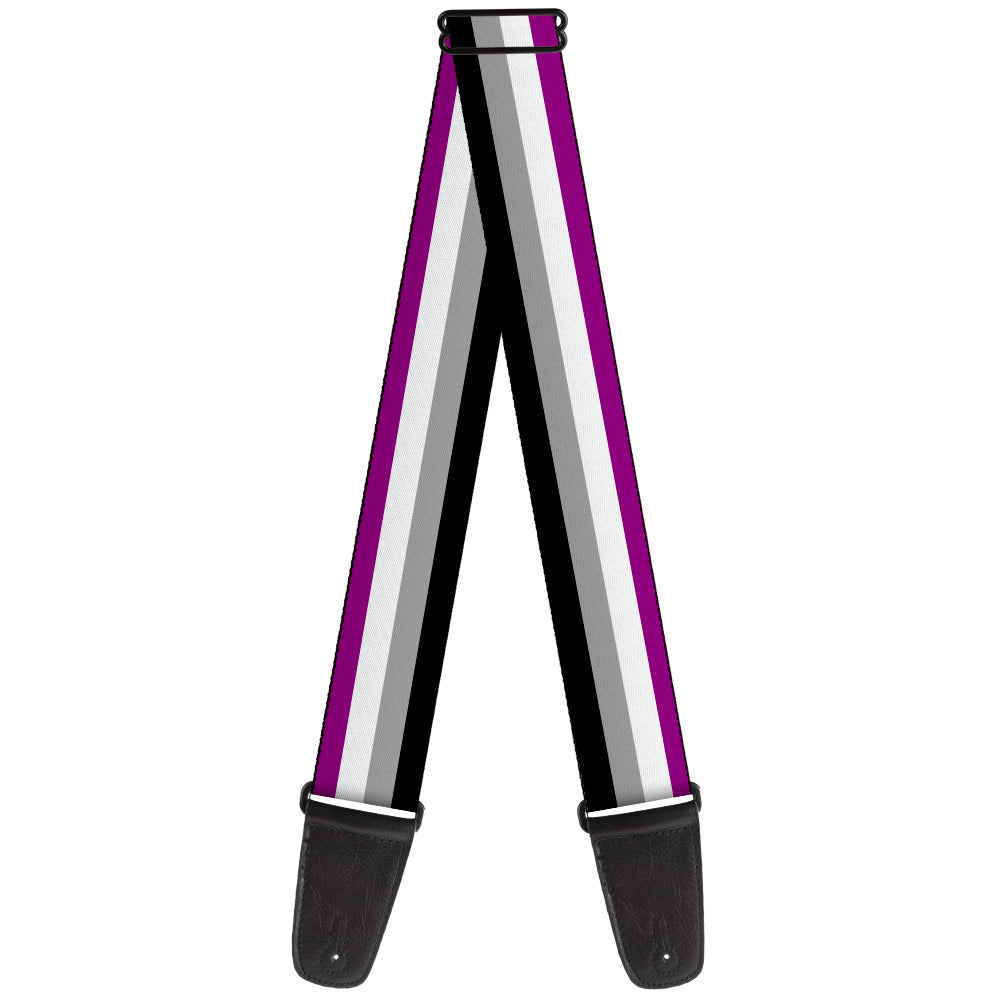 Guitar Strap - Flag Asexual Black Gray White Purple Guitar Straps Buckle-Down   