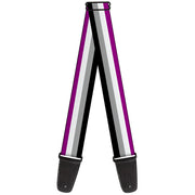 Guitar Strap - Flag Asexual Black Gray White Purple Guitar Straps Buckle-Down   