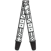 Guitar Strap - Dominos Black White Black Guitar Straps Buckle-Down   