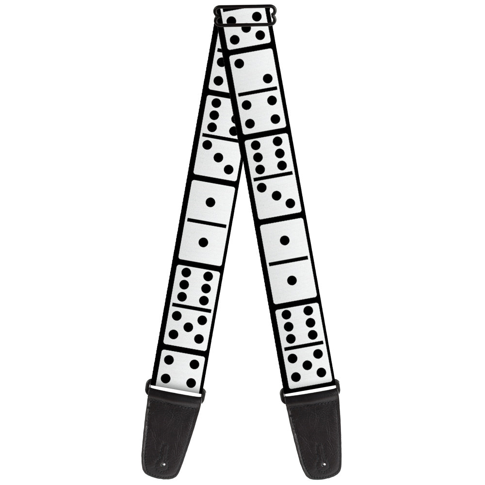 Guitar Strap - Dominos Black White Black Guitar Straps Buckle-Down   