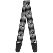 Guitar Strap - King Skull Blocks Rays Grays Guitar Straps Buckle-Down   