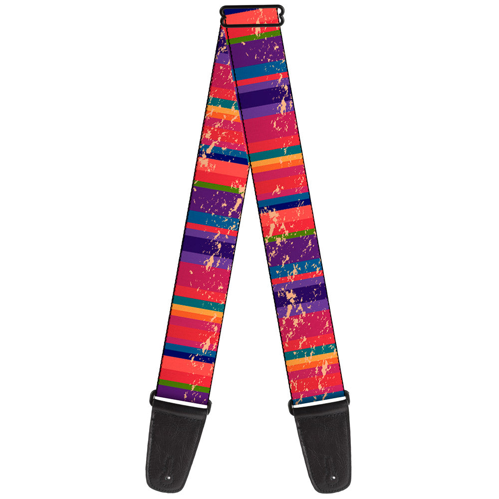 Guitar Strap - Lines Weathered Reds Purples Guitar Straps Buckle-Down   