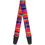 Guitar Strap - Lines Weathered Reds Purples Guitar Straps Buckle-Down   