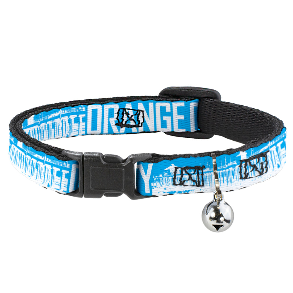Cat Collar Breakaway - ORANGE COUNTY Pier Scene Blue White Breakaway Cat Collars Buckle-Down   