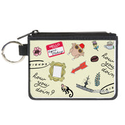 Canvas Zipper Wallet - MINI X-SMALL - FRIENDS Show Icons Collage White Canvas Zipper Wallets Friends   