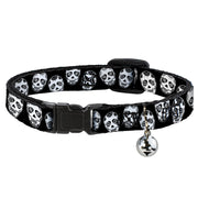 Cat Collar Breakaway - Sugar Skulls Black White Black Breakaway Cat Collars Buckle-Down   