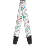 Guitar Strap - Stargazer White Multi Color Guitar Straps Buckle-Down   