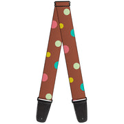 Guitar Strap - Dots Brown Multi Pastel Guitar Straps Buckle-Down   
