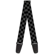 Guitar Strap - Checker Weathered2 Black Gray Guitar Straps Buckle-Down   