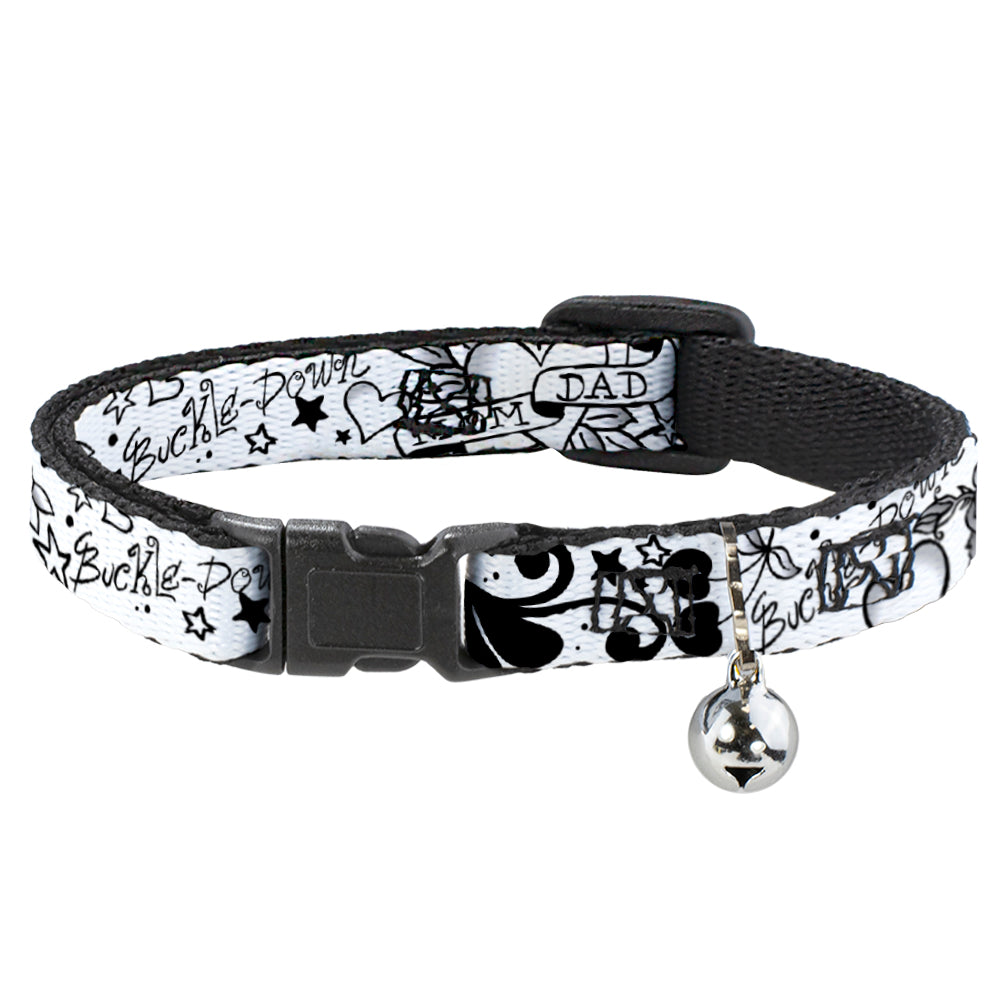 Cat Collar Breakaway - Mom & Dad Black White Breakaway Cat Collars Buckle-Down   